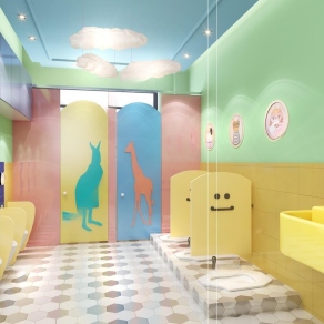 现代幼儿园卫生间3D模型下载